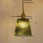 Glass LED Pendant Light: Nordic Design, Adjustable, Knob Switch - White Stripe