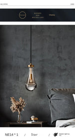 Glass Water Droplet Pendant Lights - Modern LED Chandeliers for Bedroom, Bathroom & Home