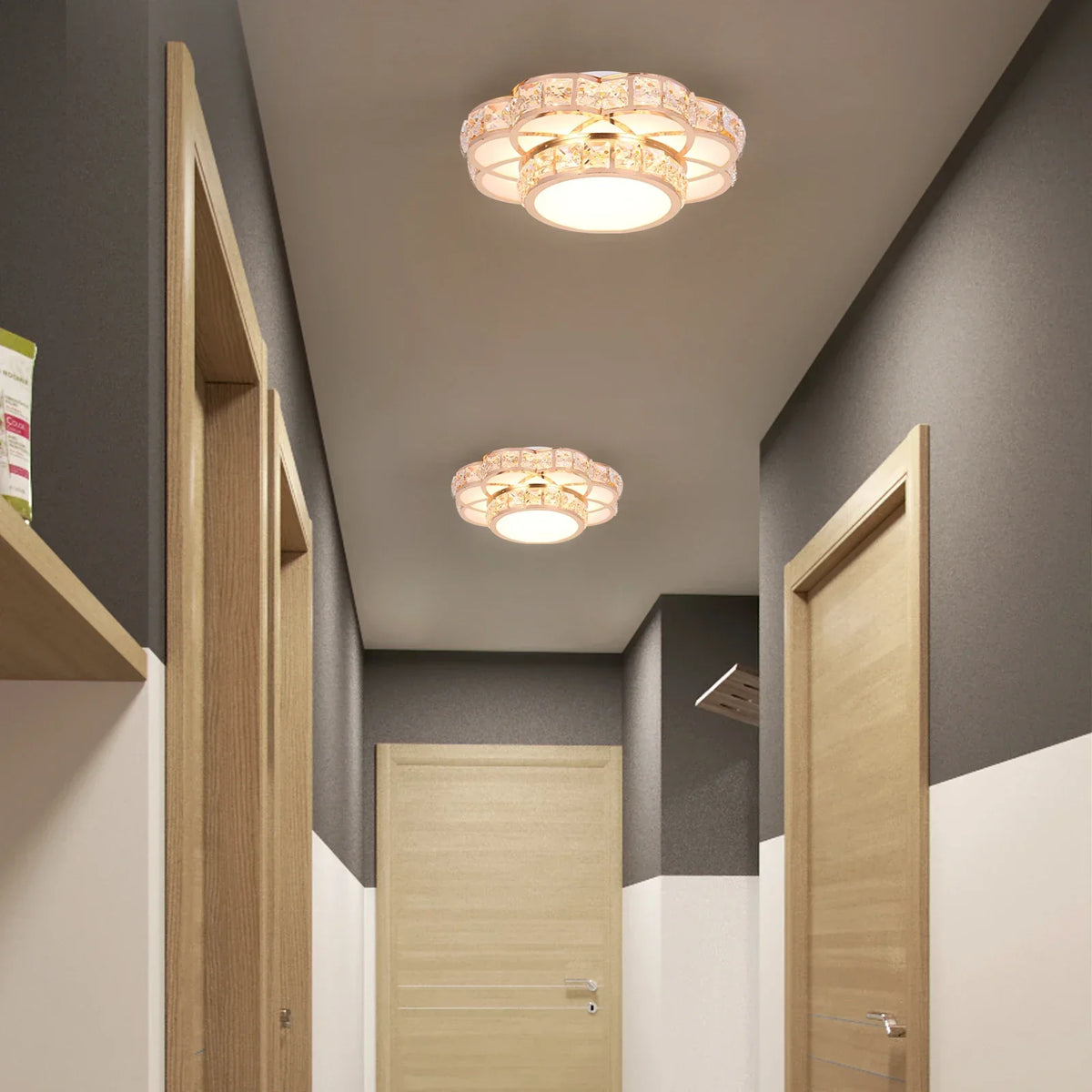 Crystal LED Chandelier Ceiling Lamp Modern Elegant Indoor Decor Luminaire