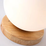 Glass Ball LED Ceiling Lamp on Wooden Pedestal
