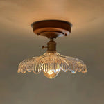 LED Glass Wood Ceiling Light Modern Plafondlamp for Living Room