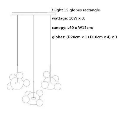 Modern Clear Glass Globe LED Pendant Light - Micky Copper Hanging Lamp