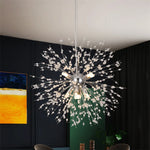 Dandelion Chandelier 8-Light Sputnik Pendant Light Gold/Silver Living Room Fixture