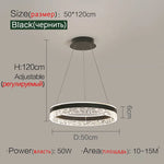 Crystal Ring LED Pendant Light - Modern Home Lighting for Bedroom and Restaurant