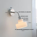 Modern Colorful Glass Wall Sconce with Pull Chain and Flexible Arm