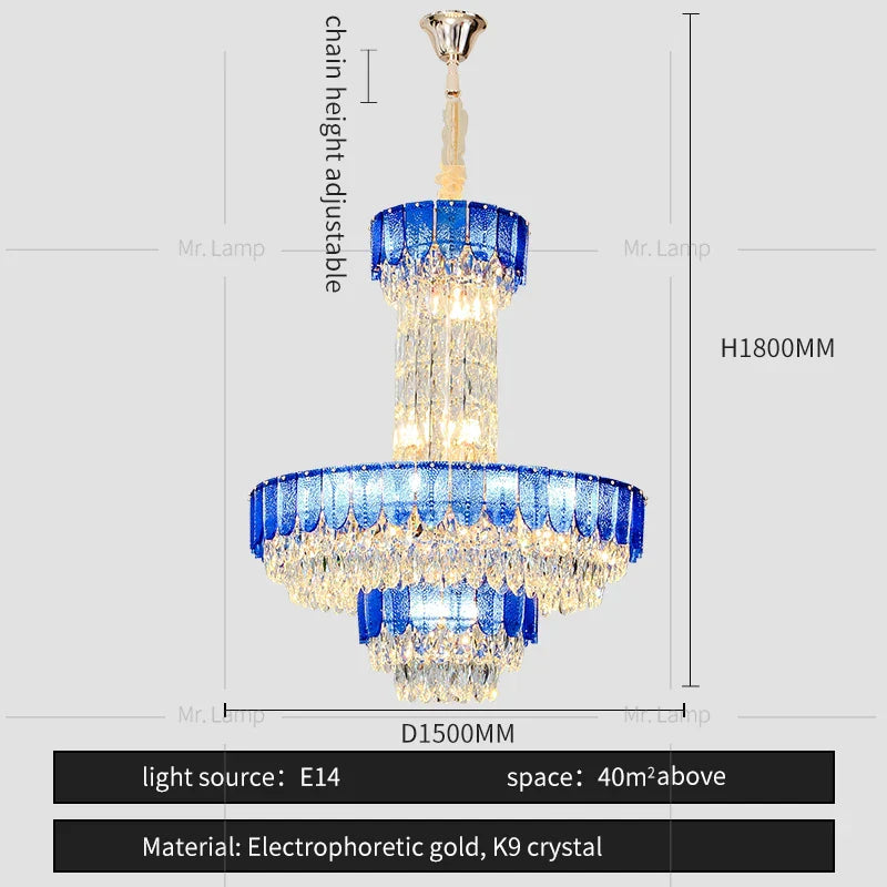 Crystal Chandelier: Postmodern Multi-layer Luxury for Living Room, Hotel Lobby, and Villa