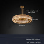Gold Crystal Ceiling Chandelier LED Light Fixture for Luxury Home Decor