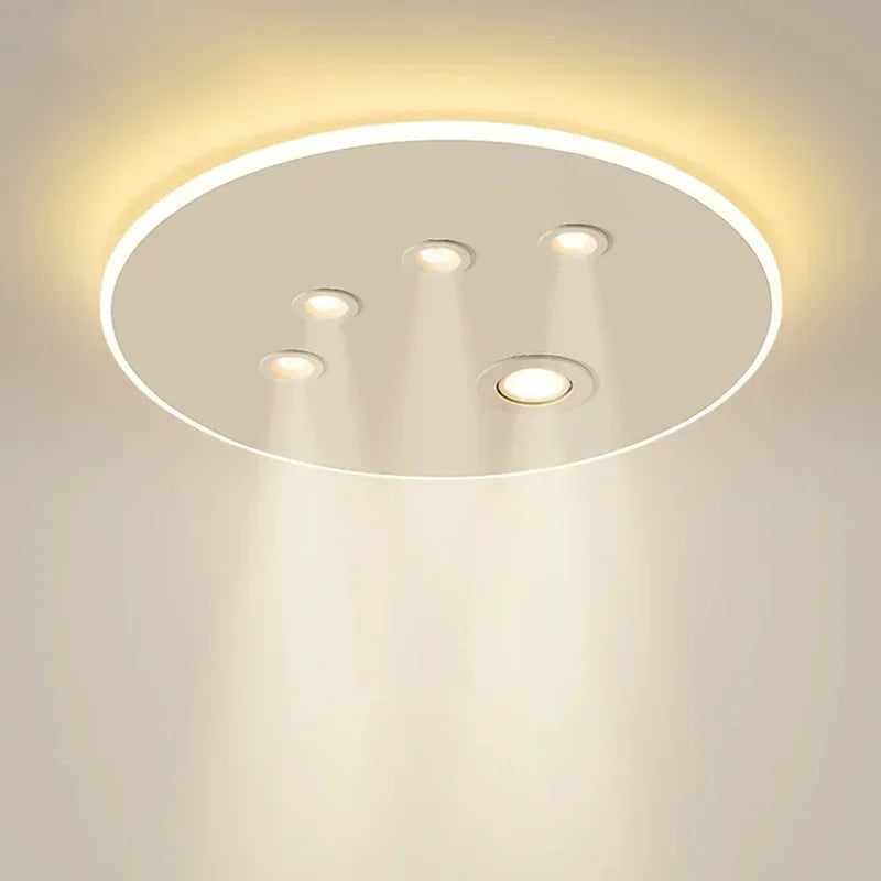 Modern Round LED Ceiling Lights for Home Lighting in Black and White