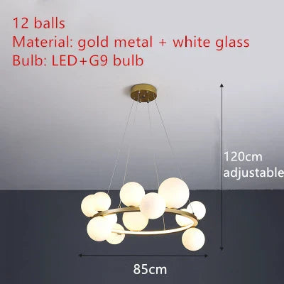 Branching Bubbles Chandelier in Black and Gold for Modern Dining Room