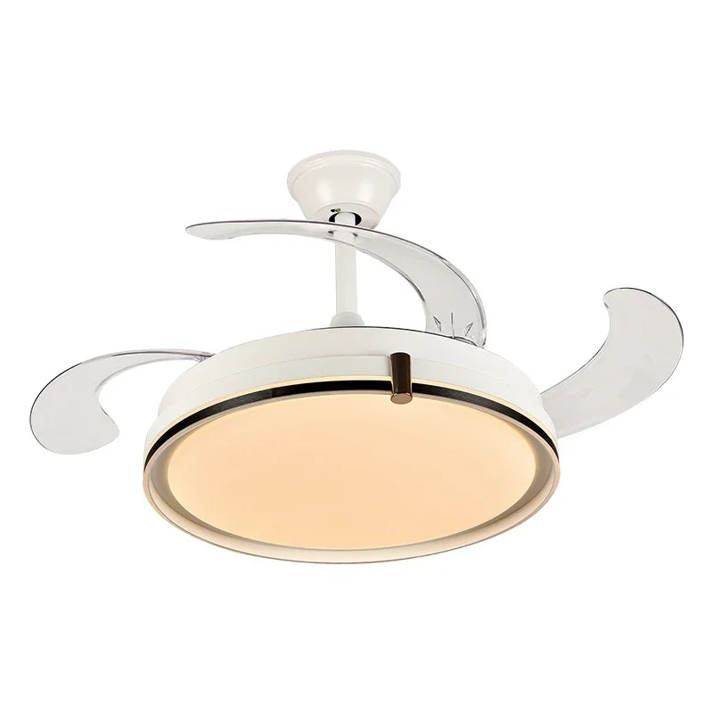 Remote Control LED Ceiling Fan with Retractable Blades for Living Room