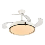 Remote Control LED Ceiling Fan with Retractable Blades for Living Room