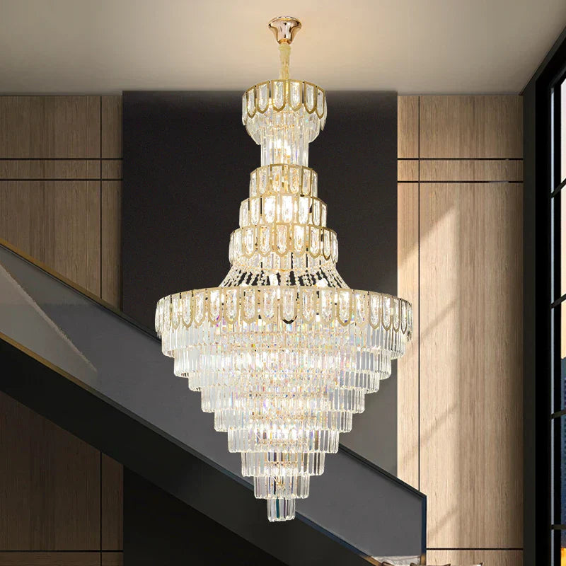Modern Crystal Loft Chandelier for Luxury Attic Living Room