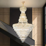 Modern Crystal Loft Chandelier for Luxury Attic Living Room