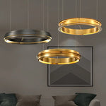 Gold Ring Chandelier: Modern Italian Design for Stylish Living Spaces