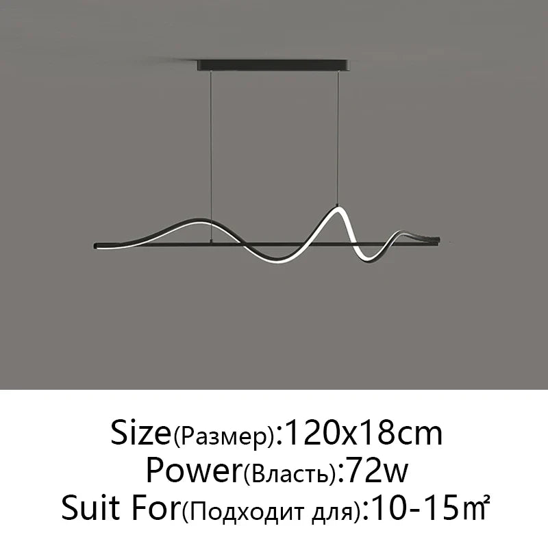 LED Pendant Light - Modern White/Black Long Line for Home, Restaurant, Office