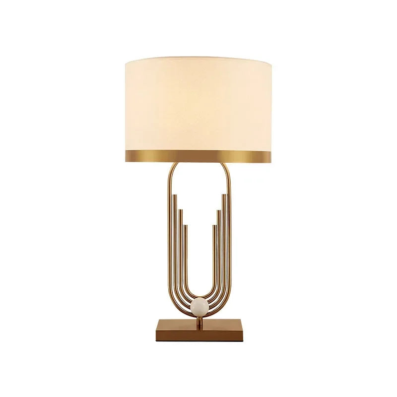 Brass Table Lamp: Modem Luxury Antique Gold Lighting for Home Decor & Office Room