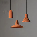 Nostalgic Industrial Cement Pendant Lamp Orange Hanging Light for Home Decor