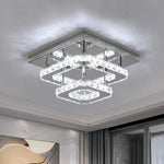 Crystal LED Flush Mount Ceiling Light for Kitchen Hallway - Modern Chandelier Fixture