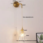 Clear Glass LED Wall Lamp Pull Chain Switch Modern Luxury Home Decor