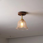 Modern Wood Glass LED Ceiling Light for Living Room, Aisle, Balcony, Indoor Lighting