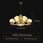 Natural Jade Chandelier - Luxurious Zhongshan Lamps for Dining, Bedroom, and Living Room