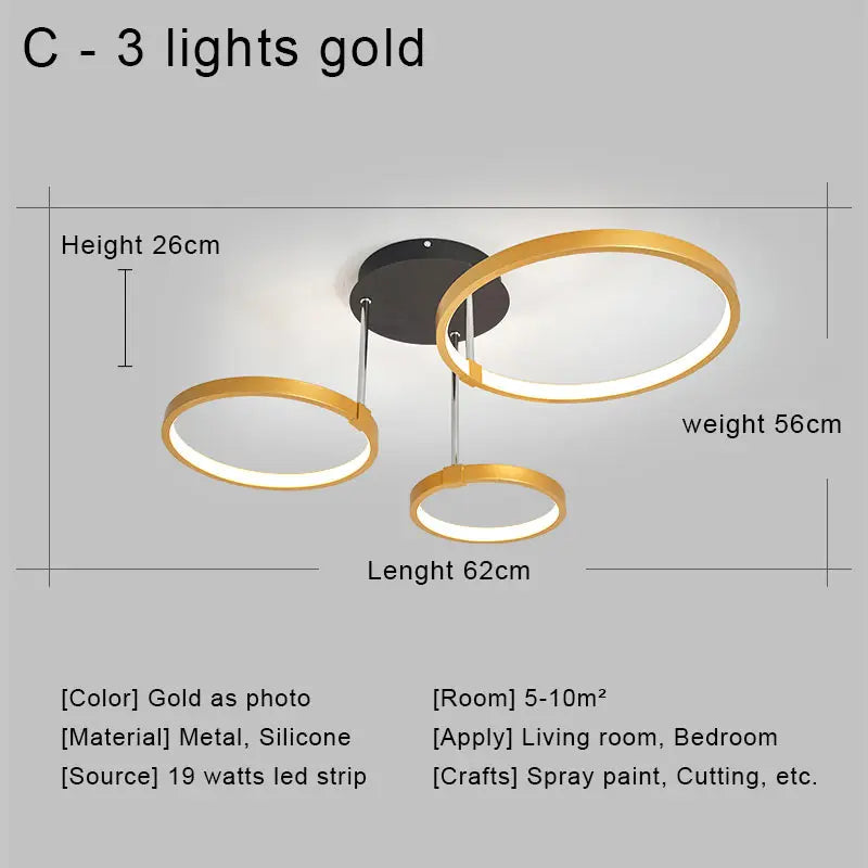 LED Ceiling Chandelier Remote Control Living Room Bedroom Kitchen Lamp White