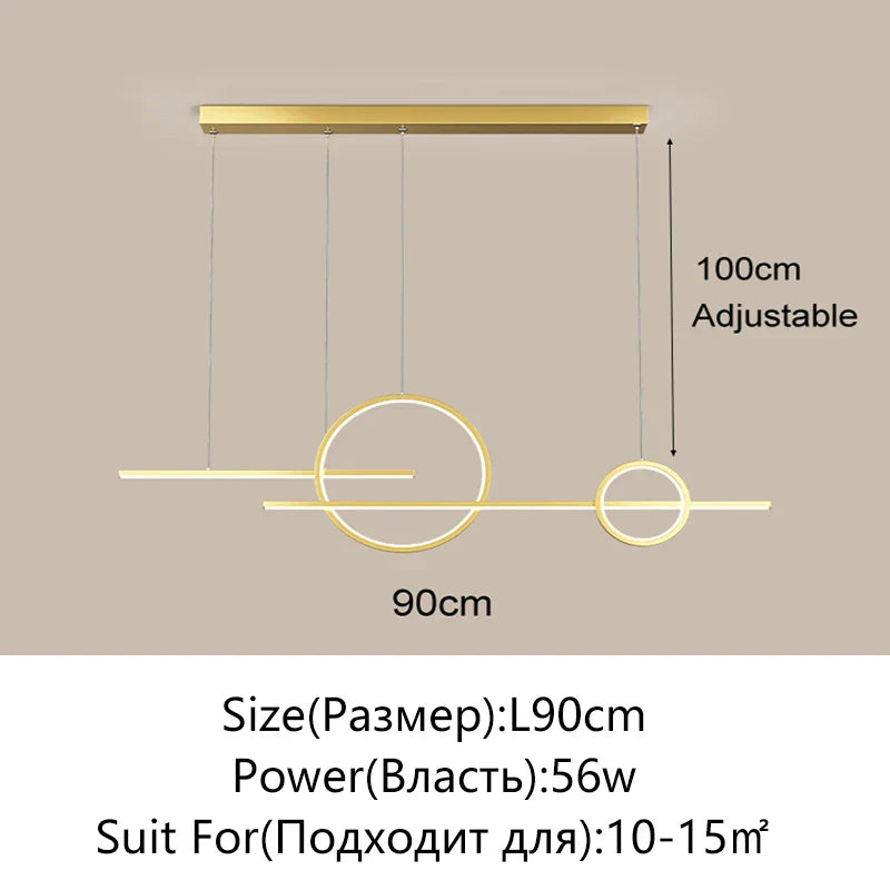 LED Dining Room Pendant Chandelier for Living Room, Study, and Bar Counter