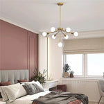 8-Head Nordic Ceiling Chandelier in Black White Gold for Modern Home Decor