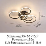 Modern LED Ceiling Chandelier in Gold & Black for Living Room, Bedroom, Study - Dimmable Indoor Lighting