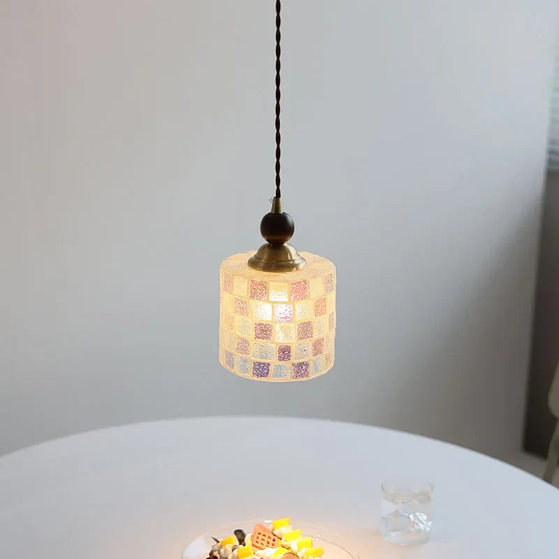 Wood LED Glass Pendant Light: Modern Nordic Adjustable Hanging Lamp