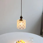 Wood LED Glass Pendant Light: Modern Nordic Adjustable Hanging Lamp