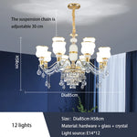 European Luxury Crystal Chandelier: Elegant Main Light for Living Room, Dining Room, Hall