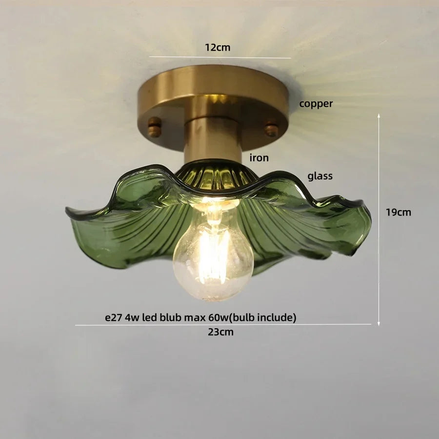 Glass Flower LED Ceiling Lights - Modern Nordic Canopy Lamparas Techo