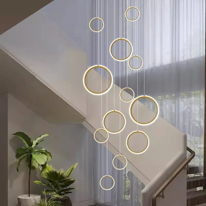 Nordic Stair Chandelier Living Room Dining Pendant Lights Ceiling Indoor Lighting