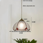 Afralia™ Copper LED Pendant Lamp Wood Globe Glass Nordic Modern Tiffany Hanging Lights