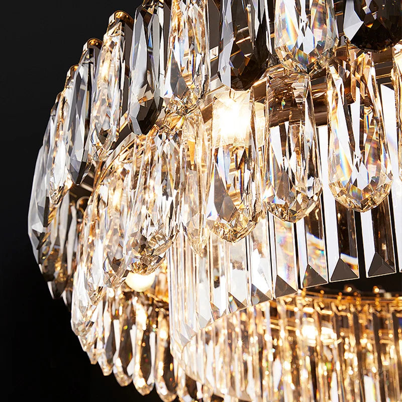 Gold Crystal Chandelier: Luxury Lighting for Dining Living Bedroom Kitchen Island