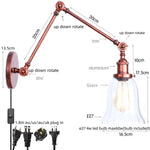 Vintage Loft LED Wall Light - Industrial Glass Iron Lamp