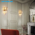 Crystal LED Wall Lamp Modern Cloakroom Bedside Luster for Luxurious Living Spaces