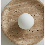 Glass Ball LED Ceiling Light, Japan Style, Yellow Travertine, Restaurant Reading Décor