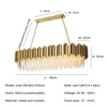 Gold Crystal LED Pendant Lights for Dining Room - Stunning Indoor Suspension Fixtures