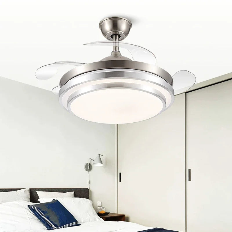 42" Retractable LED Ceiling Fan, Remote Control, Modern Design