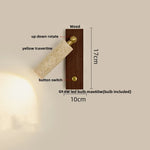 Black Iron LED Wall Light Fixture Coffee Nordic Modern Natural Wood Bedside Lamp
