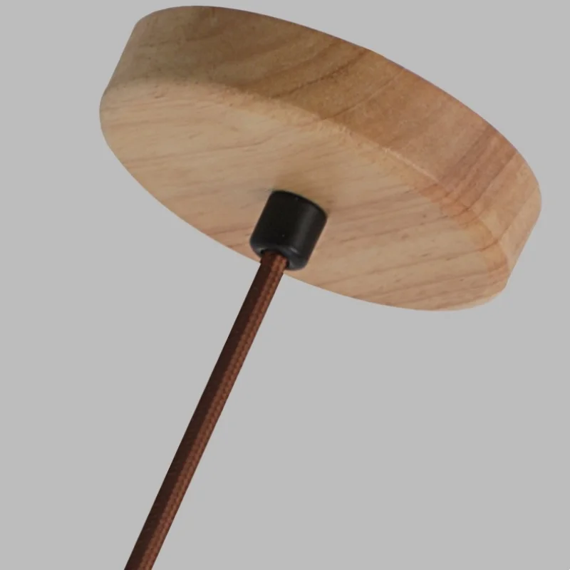 LED Pendant Lamp with Wood Canopy & White Glass Chandelier - Yellow Travertine Kitchen Bedroom Lighting