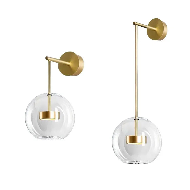 Modern Clear Glass Globe LED Pendant Light - Micky Copper Hanging Lamp