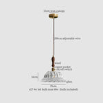Clear Glass LED Hanging Lamp French Style Pendant Light for Home Decor