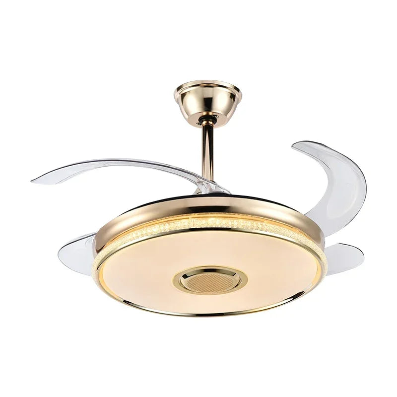 90 Modern Ceiling Fan with Bluetooth Speaker, LED Light, and Remote Control