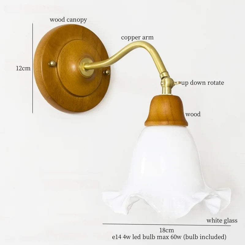 Glass LED Wall Lamp for Living Room Bedroom Loft Bathroom Mirror Light