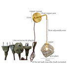 Lava Ice Glass LED Wall Sconce Brass Vintage Wandlamp