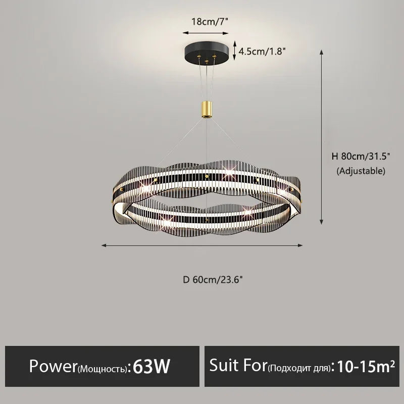 LED Pendant Light: Modern Minimalist Chandelier for Living, Dining, Kitchen, Bedroom, Office