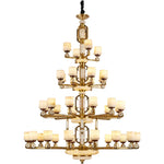 All Copper Jade Chandelier, Modern Chinese Style for Living Room, Bedroom, Dining Room.